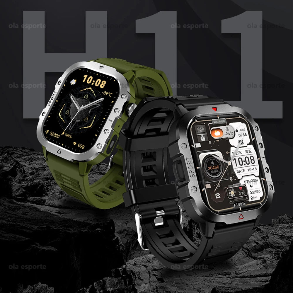 2026 New Military Men's Smart Watch Outdoor Sports Health Monitor with LED Flashlight Bluetooth Call Women's Smartwatch HW12 Peaceful Pleasures Health and Wellness