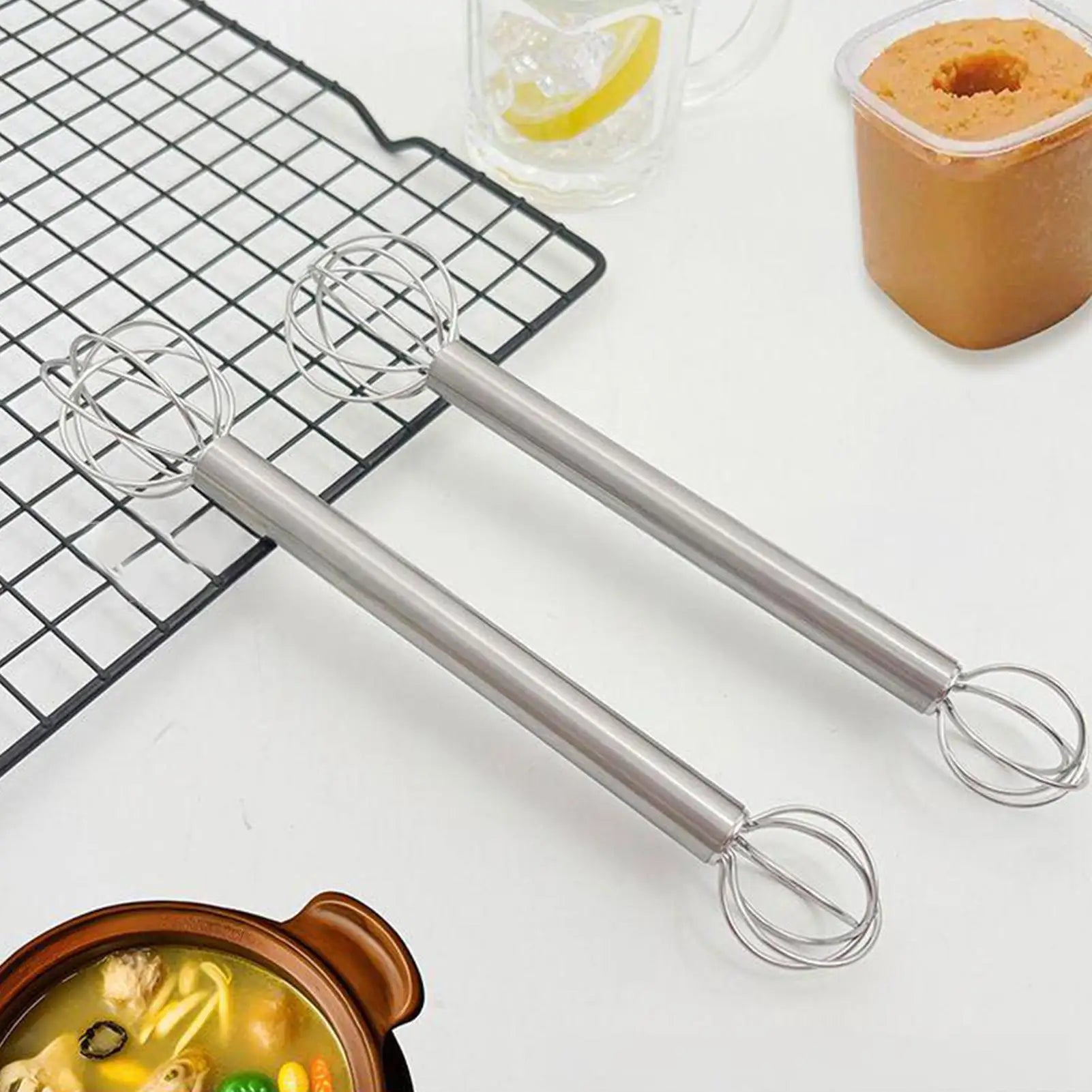 Miso Muddler Handheld Cream Whipper Cream Whisk Mixer Ergonomic Blender Japanese Mixing Tool for Home Kitchen Cooking Stirring Peaceful Pleasures Health and Wellness