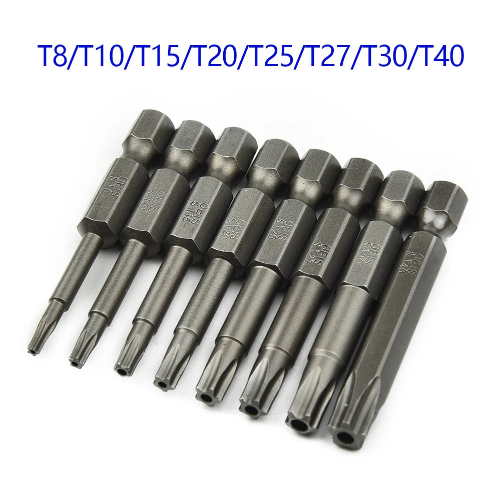 5 Point Torx Drive Bit 1 4 Hex Shank Electric Screwdriver T8-T40