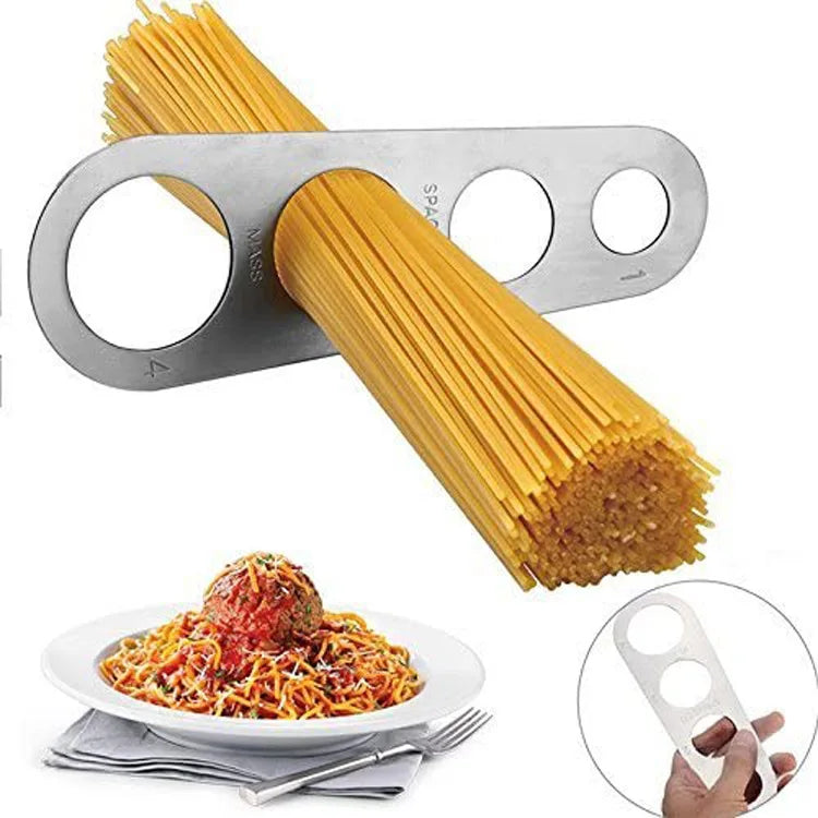 Kitchen Stainless Steel Spaghetti Measuring Tool 4 Servings Cooking Gadgets Quick Pasta Gauge Noodle Serving Size Measuring Cup Peaceful Pleasures Health and Wellness