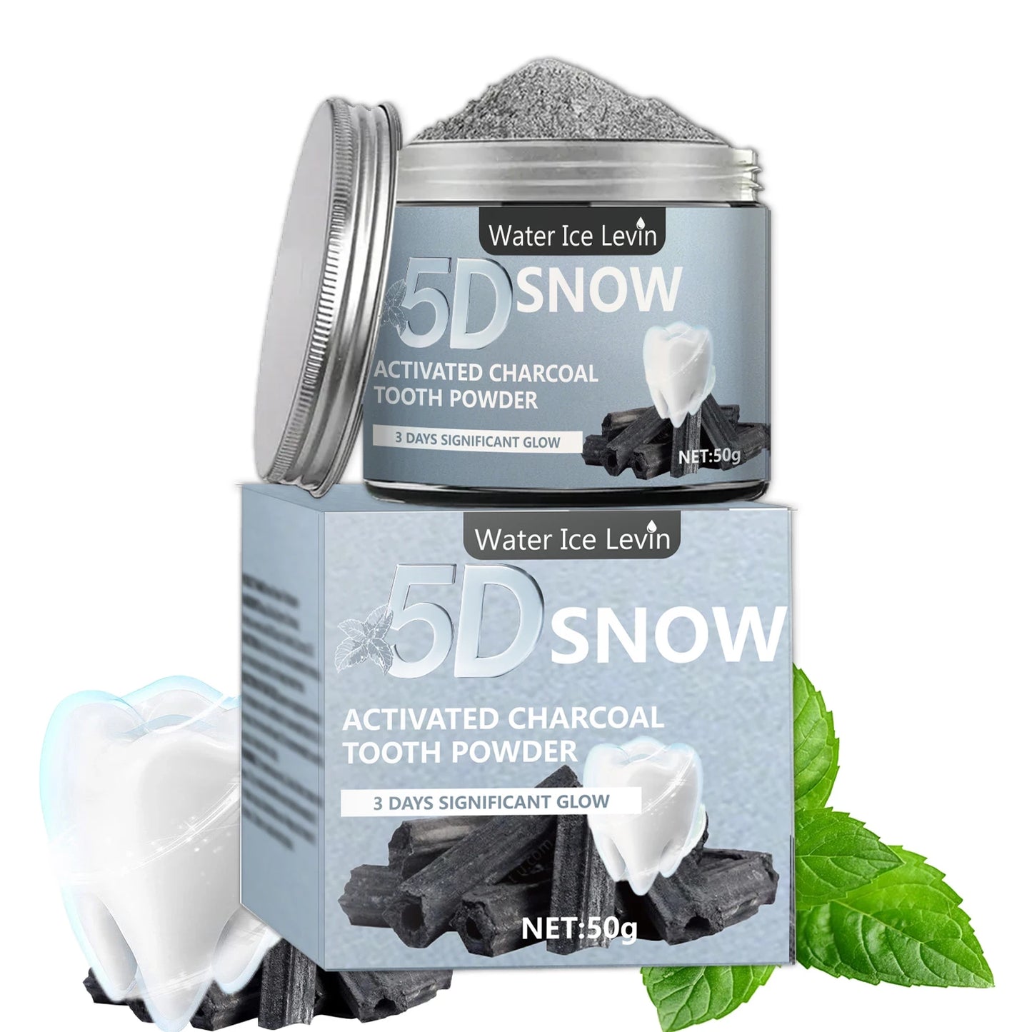 Bamboo Charcoal Teeth Whitening Powder – Natural Clean, 50g