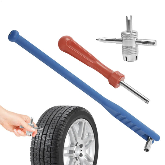 3pcs Tire Valve Stem Tool Kit Metal Installation & Repair Wrench Valve Stem Removal Tool for Motorcycle Car Bicycle Automotive Peaceful Pleasures Health and Wellness