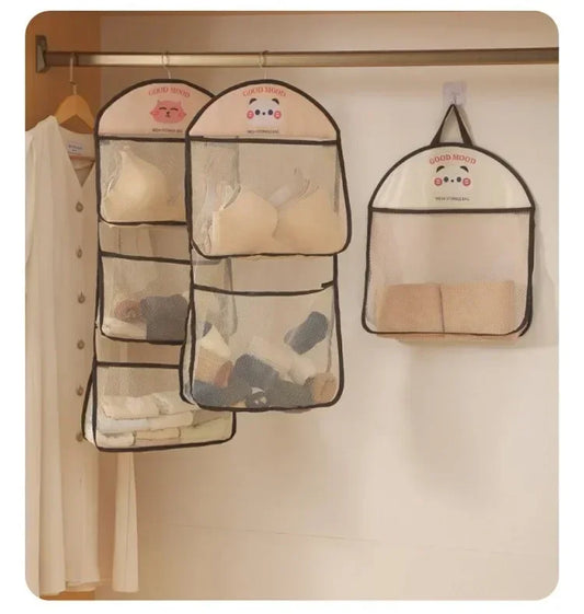 Large Capacity Cartoon Wall mounted sundry Mesh Bag Portable Toy Clothes sock collating Organizer Net Bathroom Storage Mesh Bag Peaceful Pleasures Health and Wellness