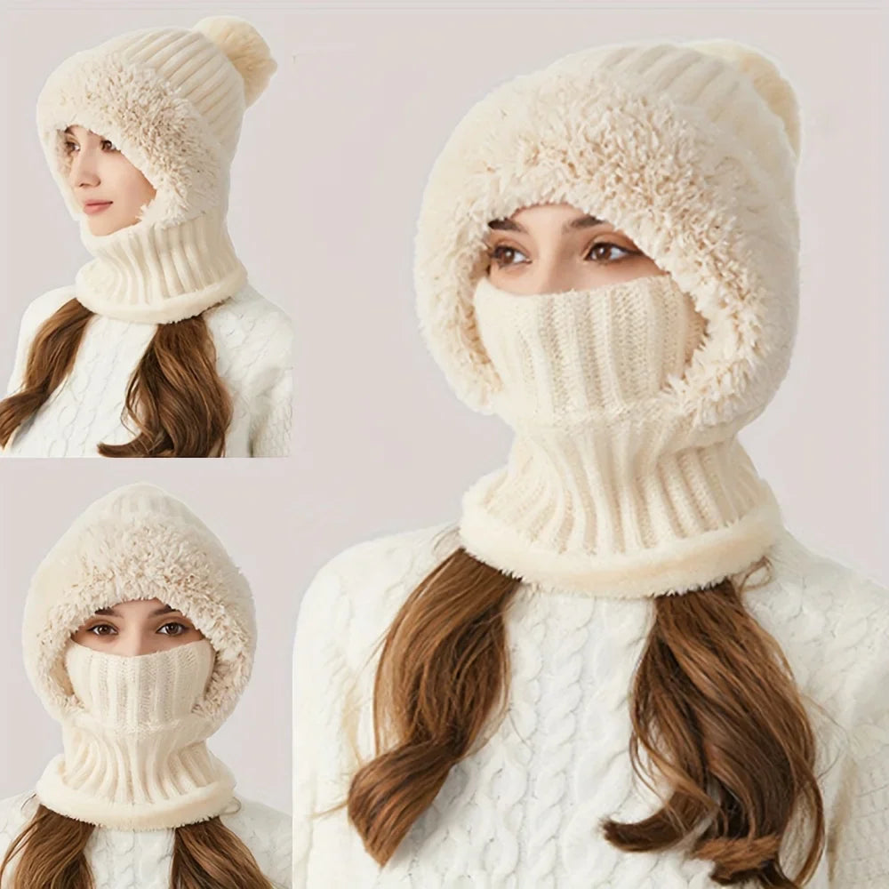Knitted Balaclava Hat Scarf Mask – Windproof Full Face Winter Cap