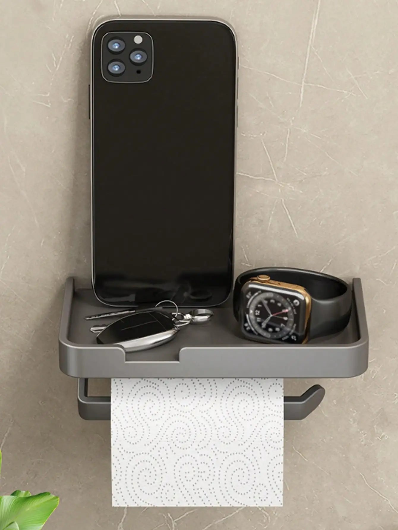 Toilet Paper Holder – Adhesive or Screw Wall Mount, Stainless Steel