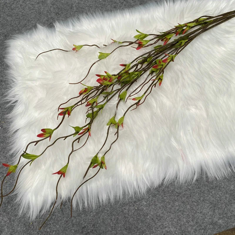 112cm Silk Dragon Whisker Leaf Artificial Branch | Green Décor