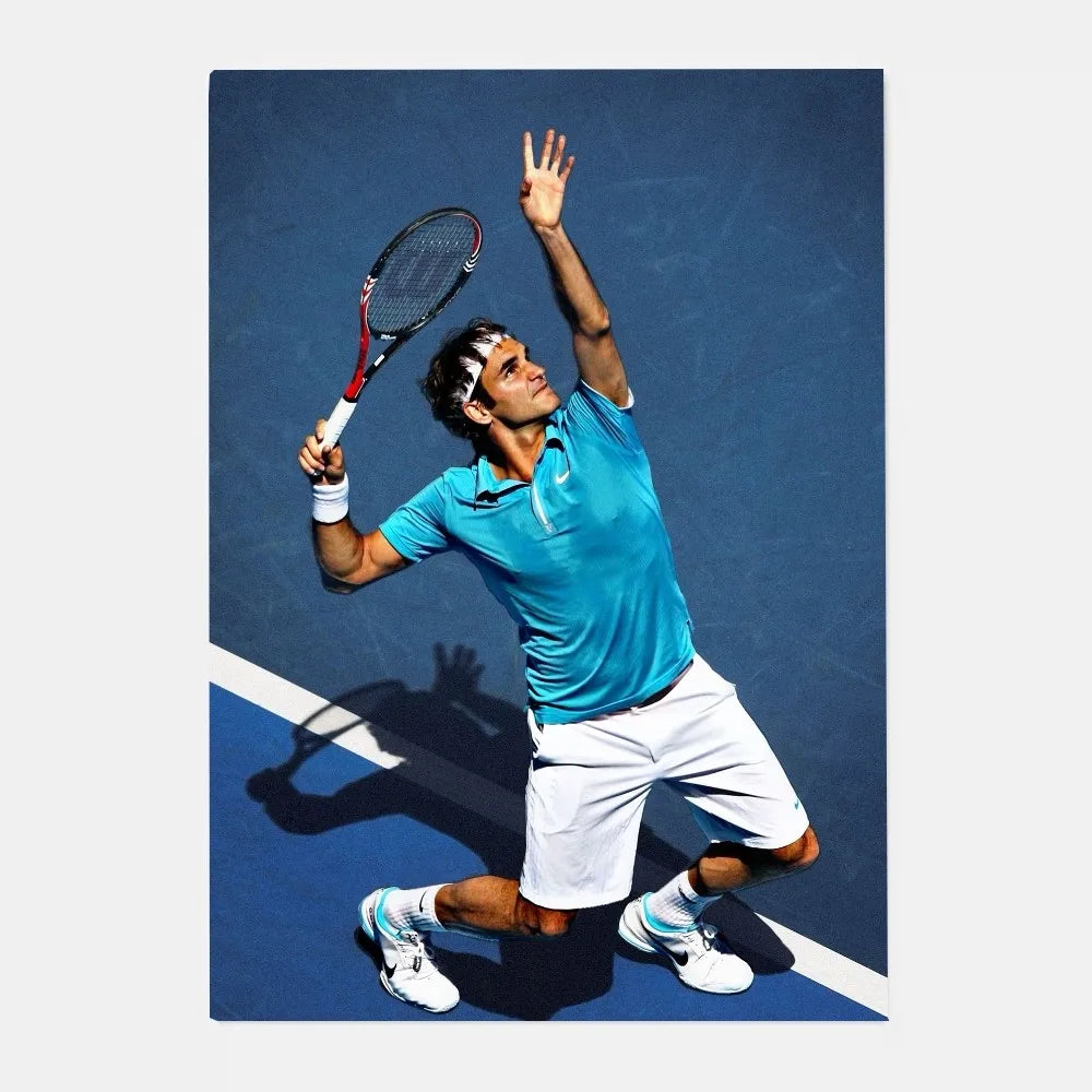 Roger Federer HD Wall Poster – Waterproof PVC Sticky Decor Sports Wall Poster Peaceful Pleasures Health and Wellness z7 15X20cmNoframe