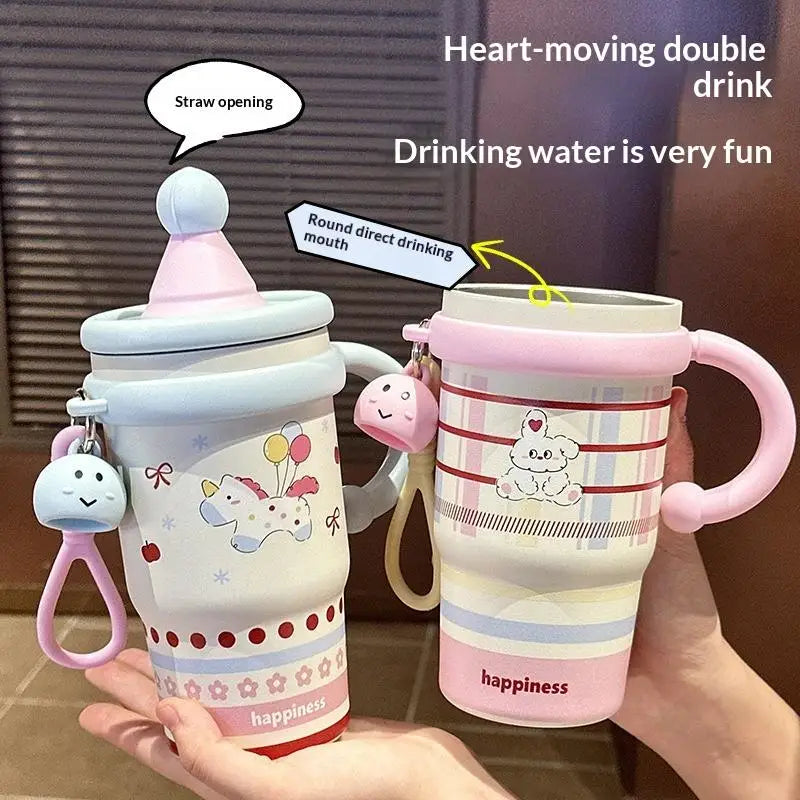 600ml Cartoon Stainless Steel 316 Leak-Proof Tumbler for Girls