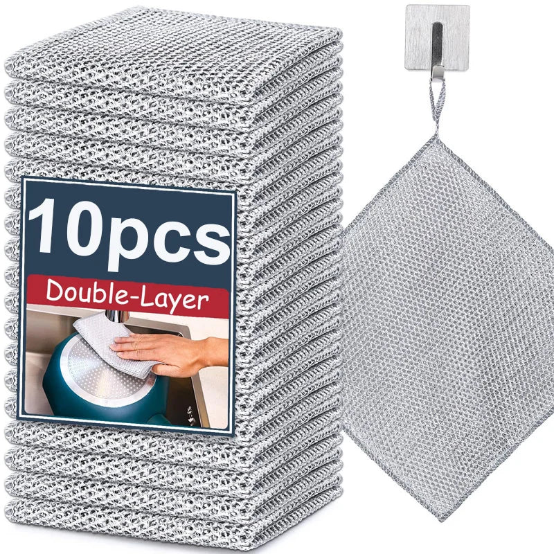 Non-Scratch Wire Microfiber Dishcloth | Multipurpose Cleaning Cloth