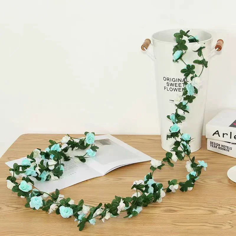Artificial Silk Rose Vine Garland 2.4m | Wedding & Home Decor