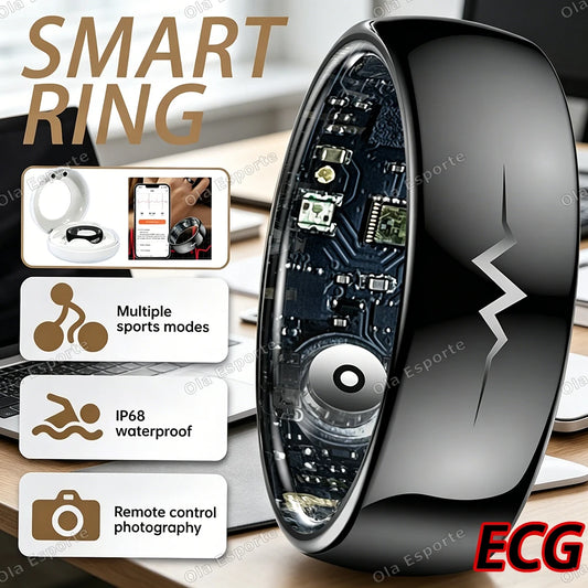 ECG Smart Health Ring | Heart Rate, SpO2 & Sleep Monitor | 5ATM Smart Health Ring Peaceful Pleasures Health and Wellness