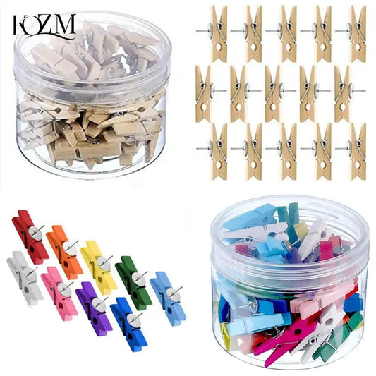 20-Pack Wooden Clip Push Pins for Cork Boards & Bulletin Boards Decorative Push Pins Oasis Select