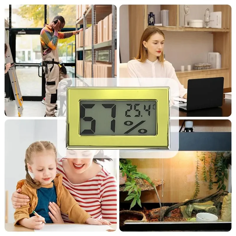 Y51A-Humidor Hygrometer Metal Accurate Humidity Sensor Temp And Humidity Gauge Digital Temperature Gauge Portable Peaceful Pleasures Health and Wellness