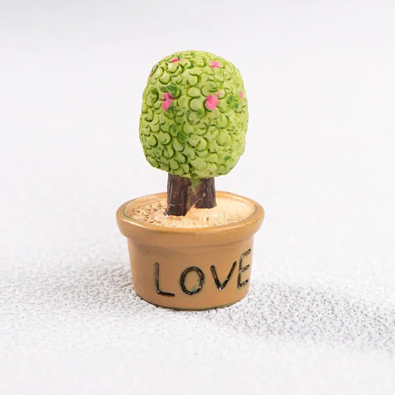 Cartoon Miniature Cactus Potted Handmade Realistic Mini Potted Plant Resin DIY Cactus Figurines Desktop Decorative Fairy Garden Peaceful Pleasures Health and Wellness 4