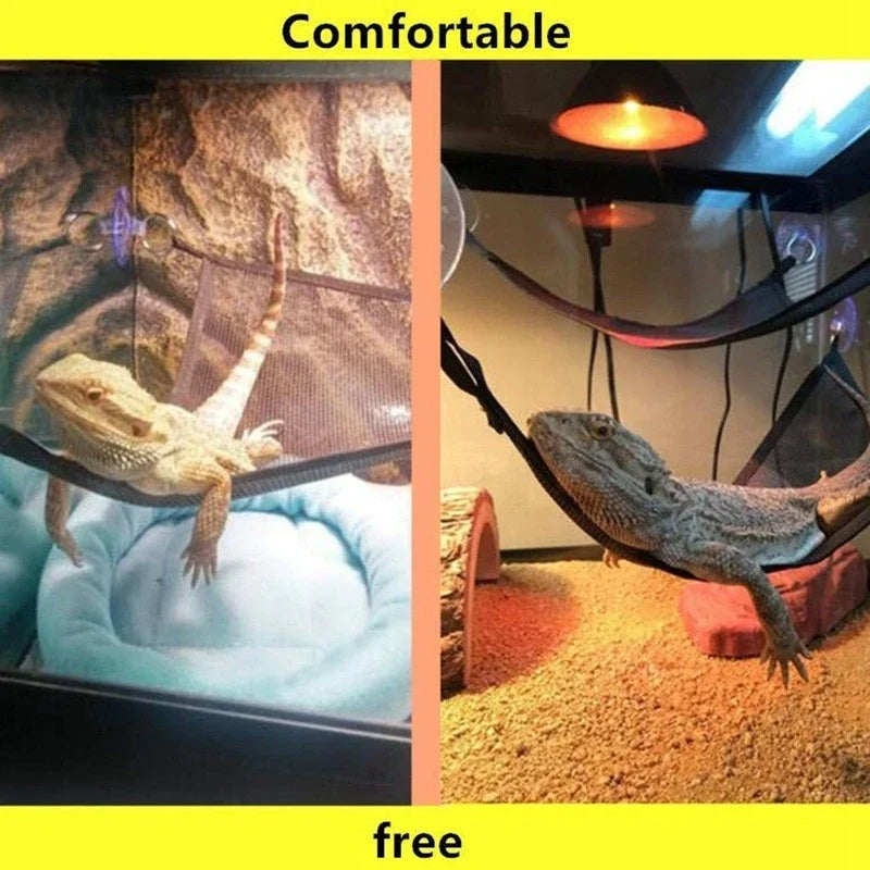 Reptile Hammock Lounger & Ladder Set – Geckos, Lizards & Snakes Reptile Habitat Accessory Peaceful Pleasures Health and Wellness