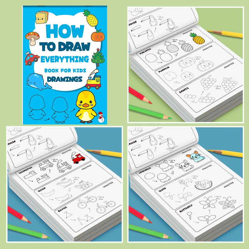 Art Learning Book Kids How Draw Everything Simple Steps Boost