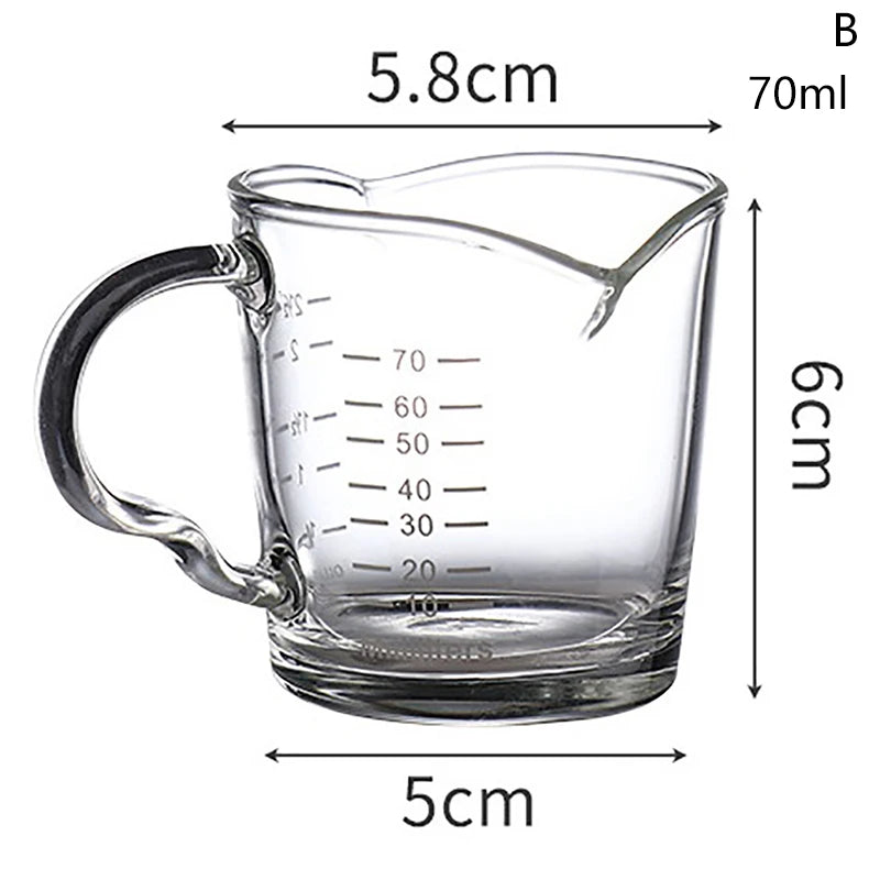 Espresso Shot Glass Measuring Cup – Double Spout 70/75ml