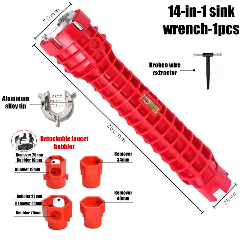 14-in-1 Sink Faucet Plumbing Wrench Set | Multi-Function Tool