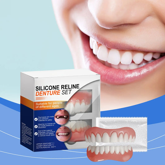 New Denture Silicone Kit Denture Silicone Liners Soft Denture Kit Soft Denture Kit Teeth Upper And Lower Set Easy Use Peaceful Pleasures Health and Wellness plain