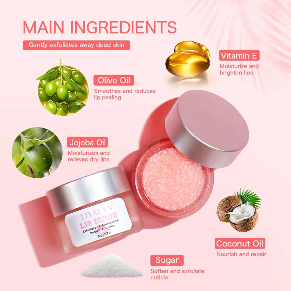 Pink Sugar Lip Scrub – Exfoliating & Moisturizing Peaceful Pleasures Health and Wellness
