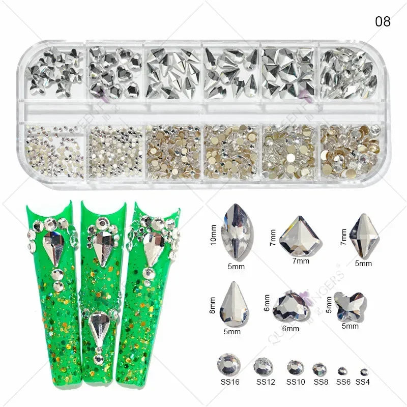 Pearl Rhinestone Nail Gems & Caviar Beads ~500pcs | Nail Art