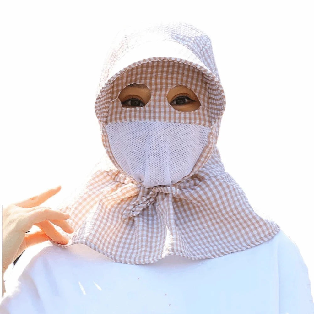 Wide Brim UV Sun Hat – Breathable Mesh Face & Neck Cover