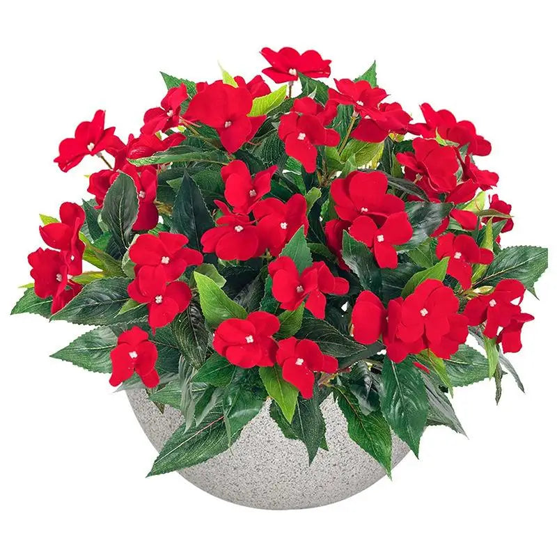 Silk Artificial Impatiens Flowers | Wedding & Home Decor Bouquet