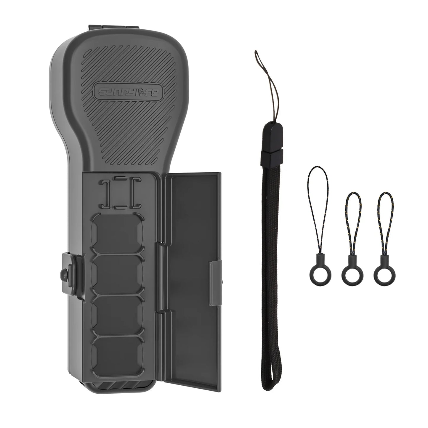 Protective Case And Filter Case For DJI Osmo Pocket 4/3 Flip-Top Magnetic Filter Storage Case With Adjustable Wrist Strap Peaceful Pleasures Health and Wellness Gray