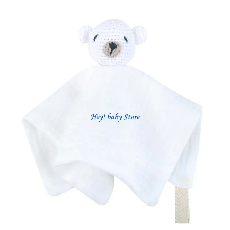 Baby Knitted Bear Security Comforter | Soft Cotton Burp Cloth