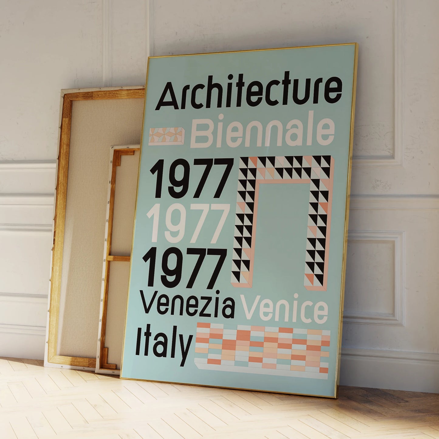 Architecture Biennale 1977 Retro Canvas Wall Art | Aluminum Frame