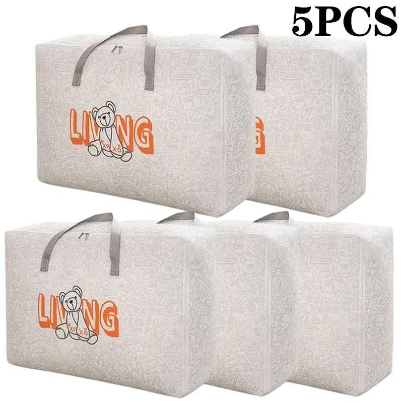 Waterproof Non-Woven Clothes & Quilt Storage Bags | 1–5 Pcs