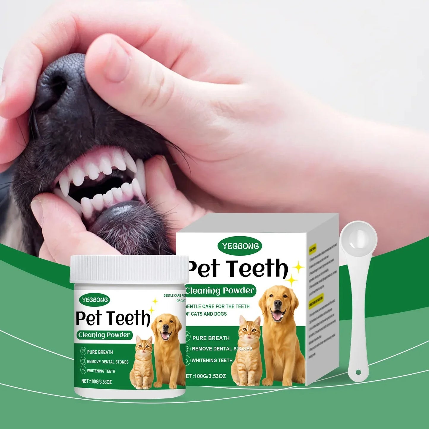 YEGBONG Pet Teeth Cleaning Powder – Plaque & Fresh Breath 100g