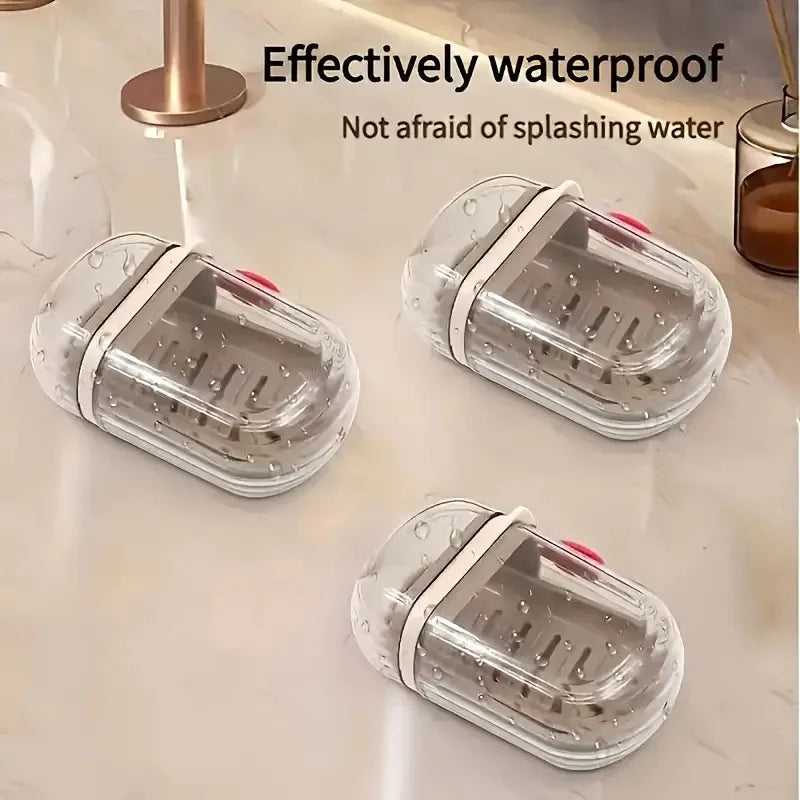 Portable Travel Soap Box with Lid, Drain & Leak-Proof Case