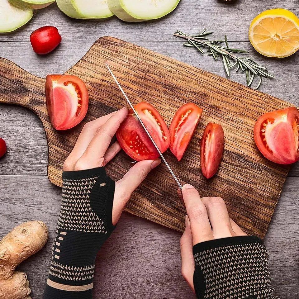 1Pcs Copper Professional Wristband Sports Compression Wrist Guard Arthritis Brace Sleeve Support Elastic Palm Hand Glove Peaceful Pleasures Health and Wellness