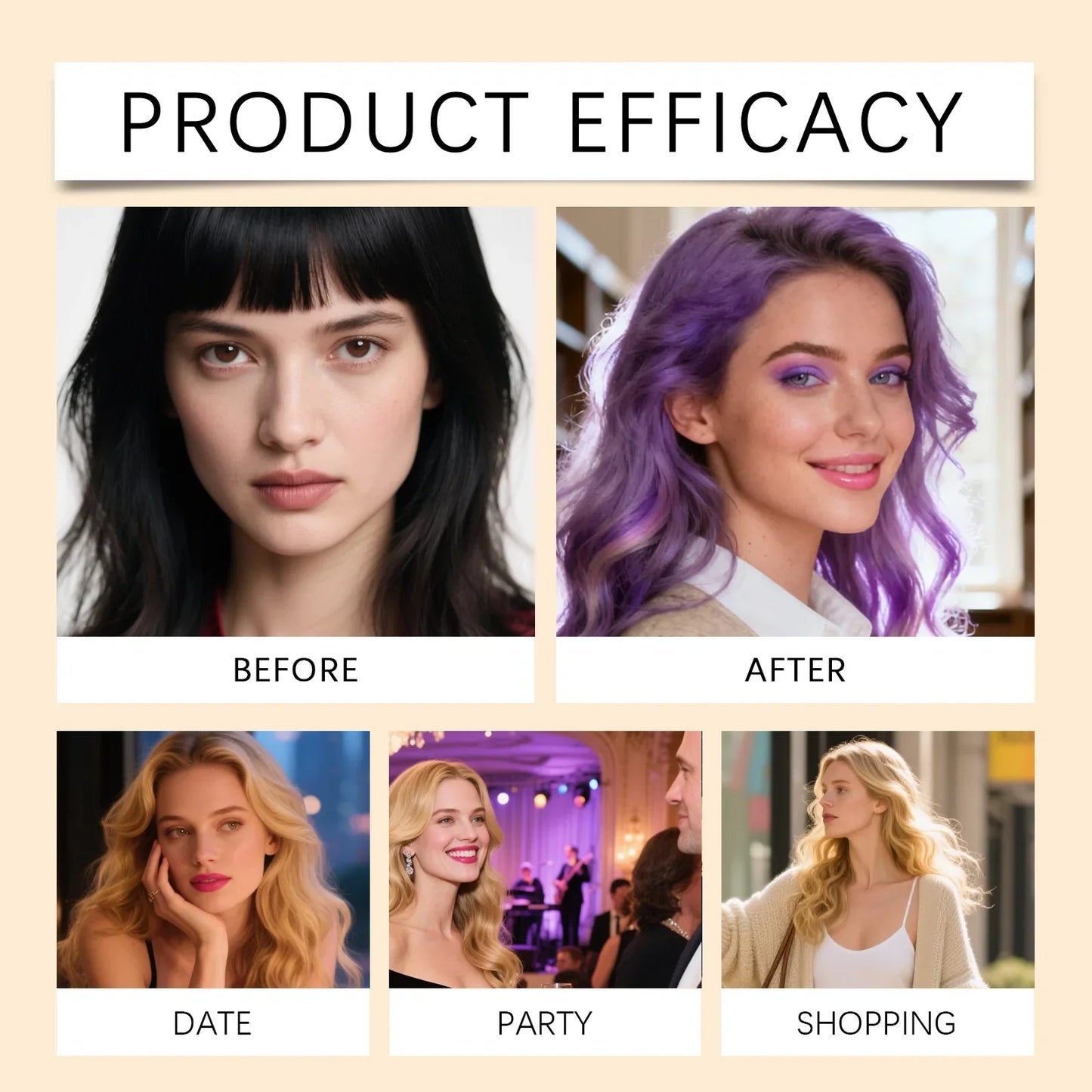 Purple Temporary Hair Color Spray – Washable & No Damage 30ml