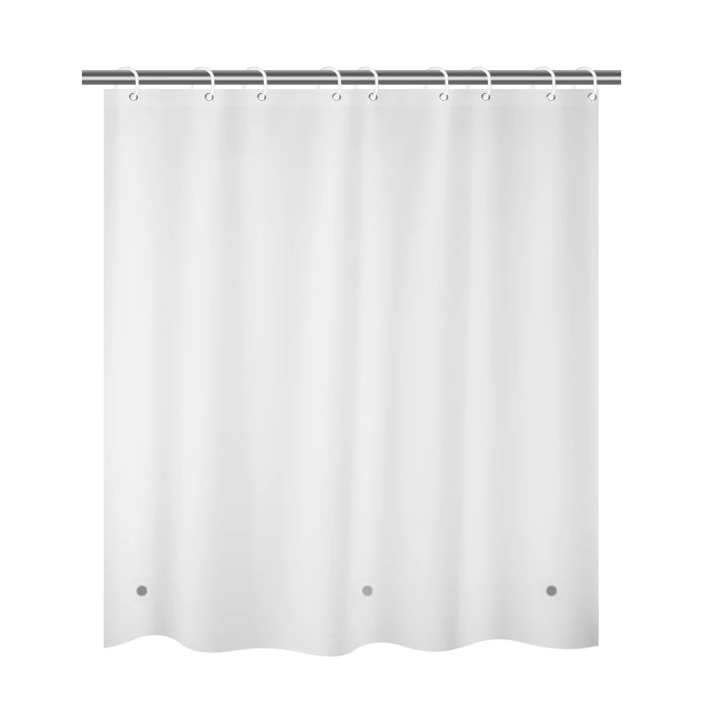 180-230cm Shower Curtains Waterproof Heavy Duty Thick Fabric Bath Curtain for Hotel Bathroom Bathtub Solid White Private Cover Peaceful Pleasures Health and Wellness PEVA White 180x200cm