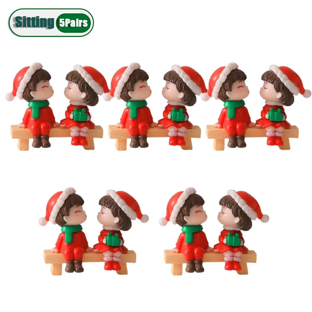 Mini Christmas Couple Dolls | Desktop Ornaments 1–20 Pairs