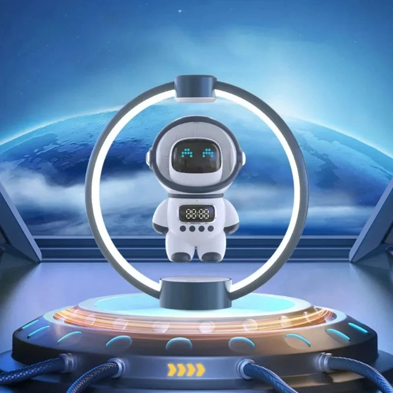 Magnetic Levitation Astronaut Alarm Clock | LED Desk Nightlight