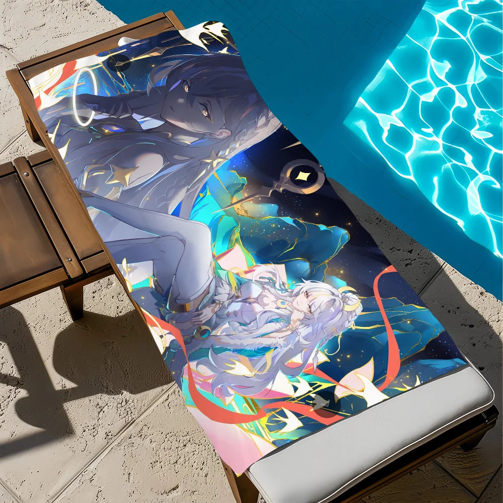 Genshin Impact Zibai Quick-Dry Beach Towel | Multi-Size Quick-Dry Beach Towel Peaceful Pleasures Health and Wellness