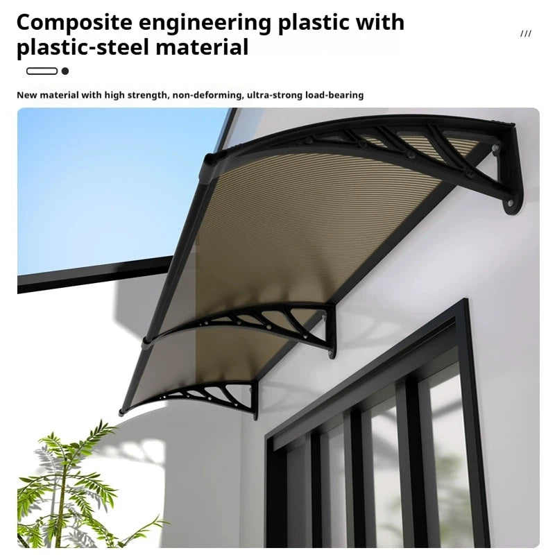 Good Clear Arched Polycarbonate Window Door Awning Shade Canopy Canopies Wall Mounted Roof Rain Shelter Front Door Peaceful Pleasures Health and Wellness