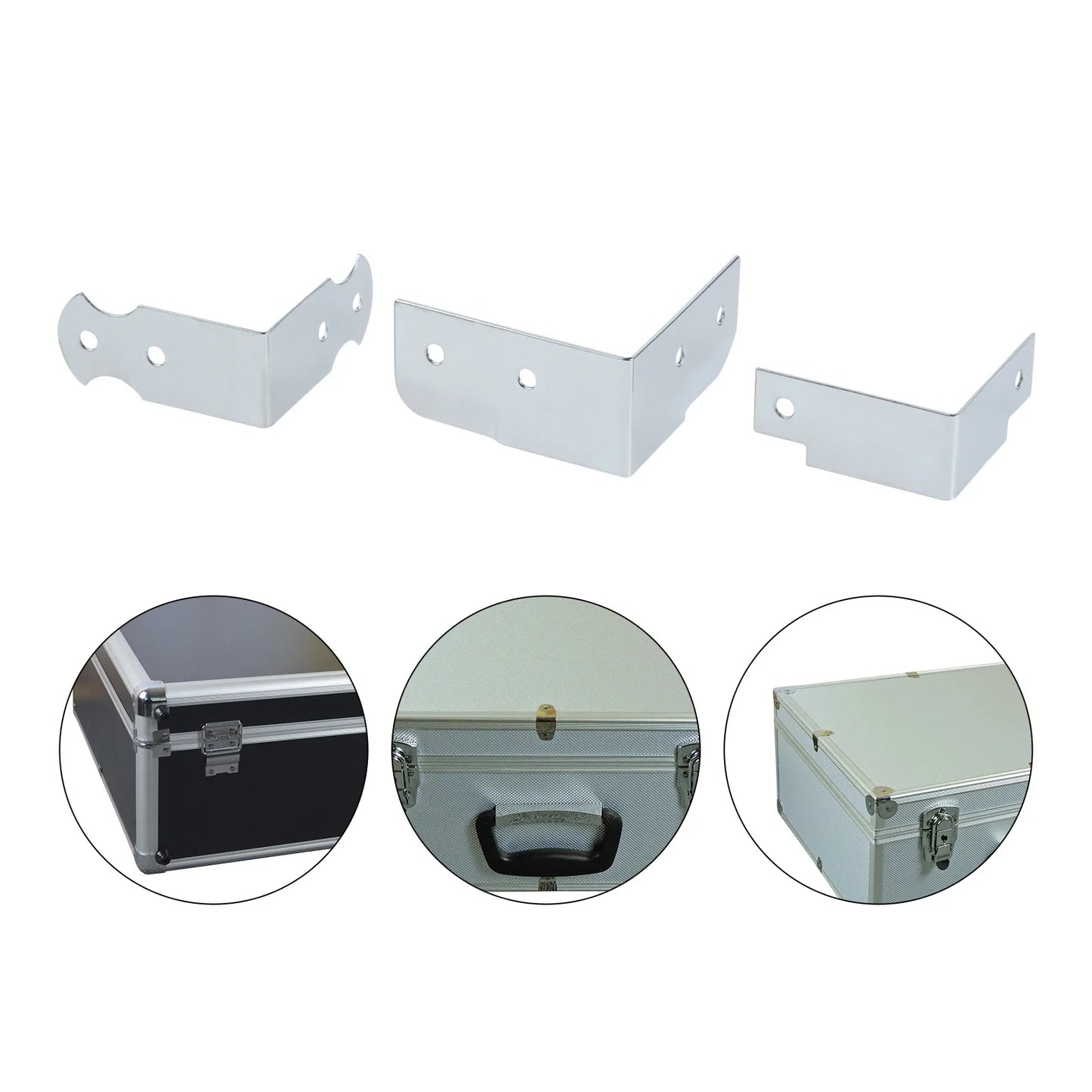 4-Pack Metal Flight Case Corner Protectors – Silver Edge Guards