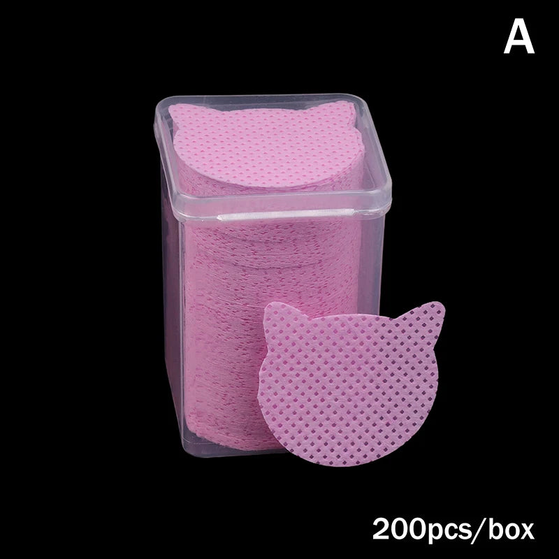 200/600 PCS Wipes Paper Eyelash Glue Remover Wipe Mouth Of The Glue Bottle Prevent Clogging Glue Cleaner Pads Lash Extension Peaceful Pleasures Health and Wellness A Rose red