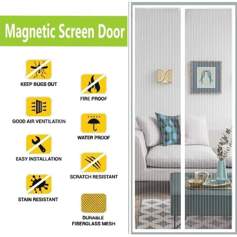Magnetic Mosquito Net for Window Door Curtain Insect Screen Anti-mosquito Net Curtains Invisible Mesh Protective Shades Home Peaceful Pleasures Health and Wellness