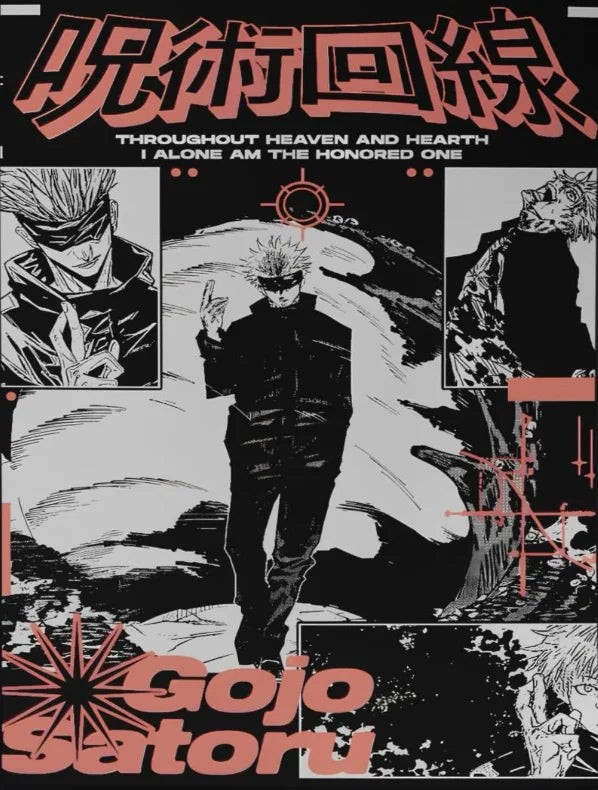 Jujutsu Kaisen Retro Canvas Poster, Japan Anime Figure Itadori Yuji Gojo Satoru Fushiguro Toji Wall Decor for Room Home & Gift Peaceful Pleasures Health and Wellness
