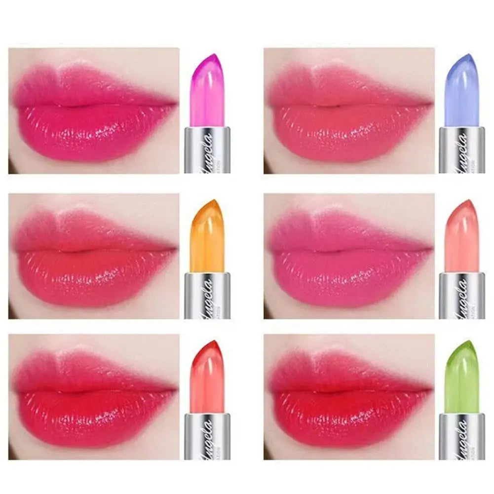 Crystal Jelly Lipstick,Magic Color Changing Lipstick, Moisturizing Temperature Color Changing Lip Gloss,Nourishing Lip Balm Peaceful Pleasures Health and Wellness