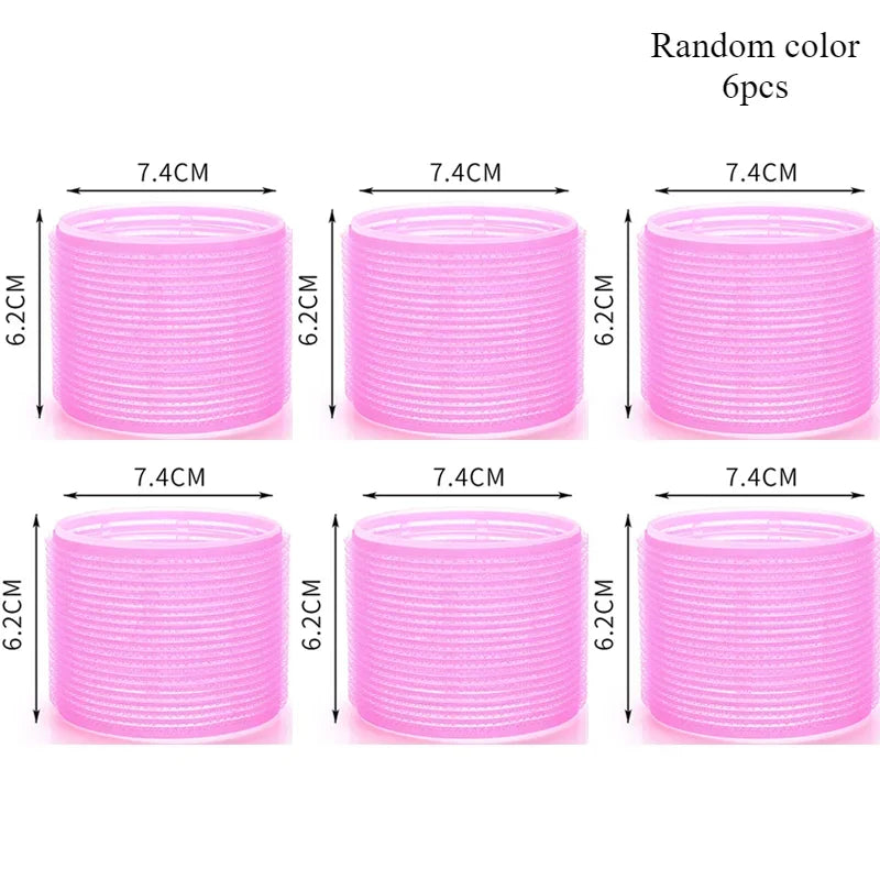 Hair Rollers Self Grip Hook Hair Curlers Heatless Roller Salon Dressing Curlers Jumbo Size Sticky Hair Styling Tools Peaceful Pleasures Health and Wellness 6pc random