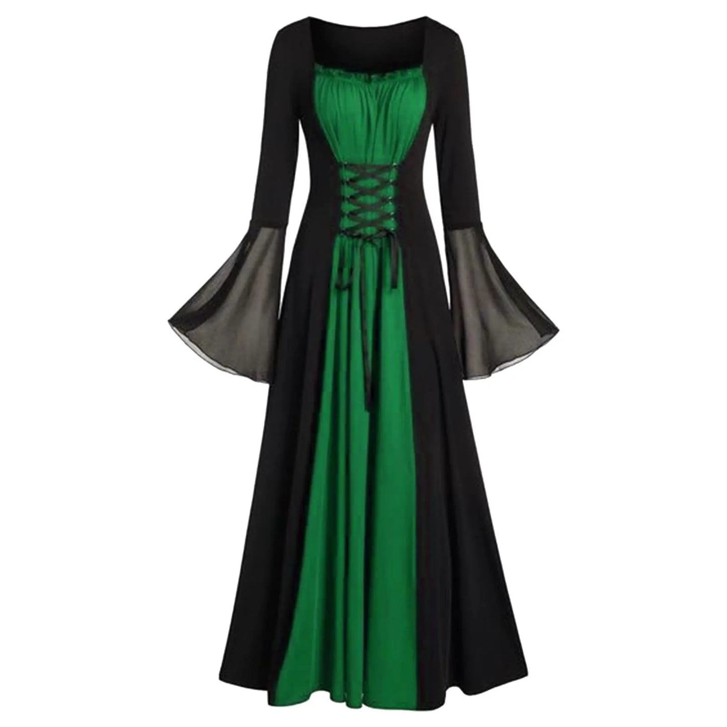 Plus Size Gothic Medieval Hooded Maxi Dress | Halloween Cosplay