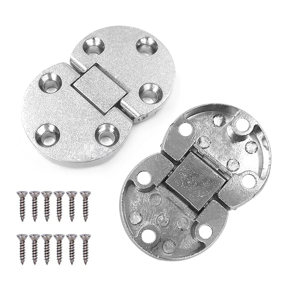 Zinc Alloy 180° Concealed Folding Table Hinge Set of 2 + Screws