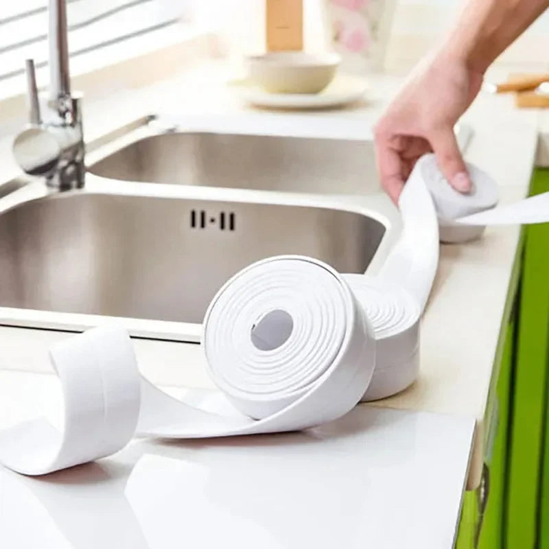 Waterproof PVC Caulk Seal Strip for Kitchen & Bathroom Waterproof Seal Strip Peaceful Pleasures Health and Wellness