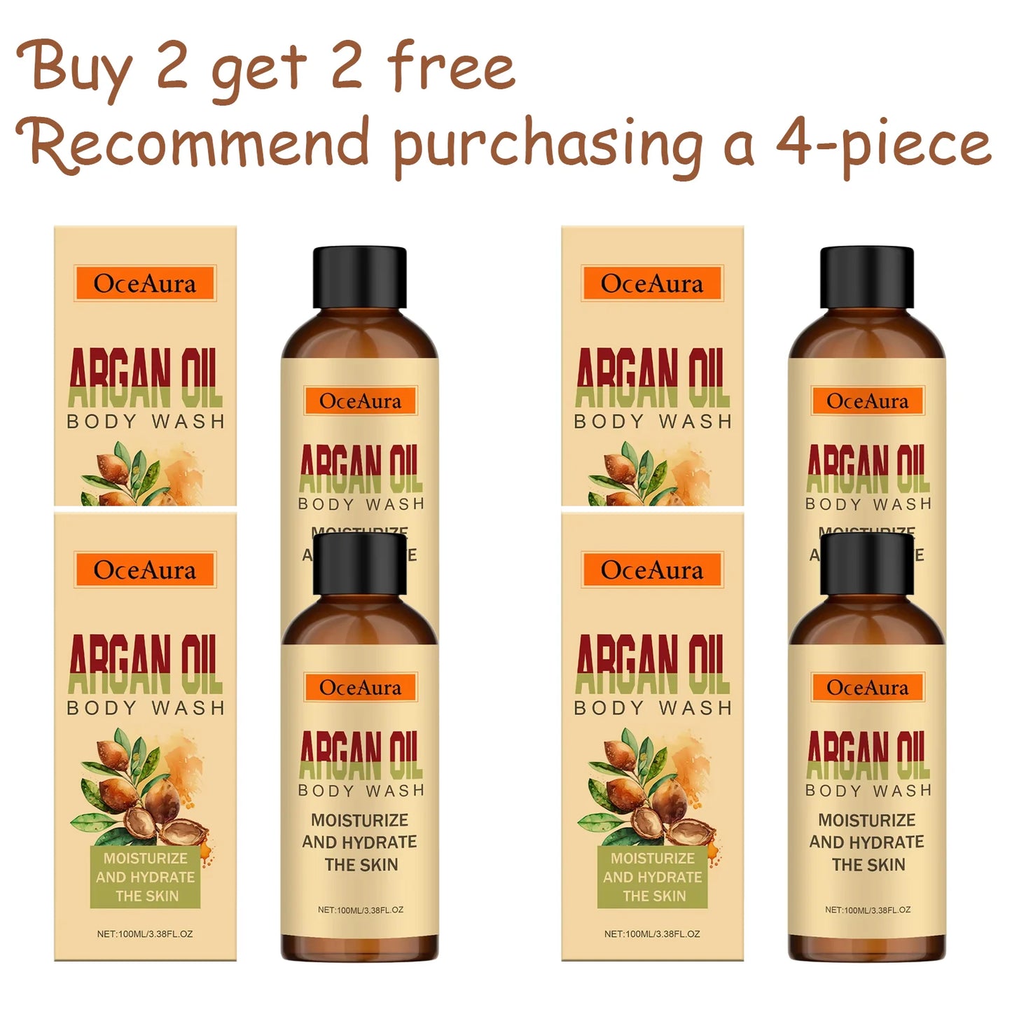 OceAura Nut Oil Body Wash – Hydrating Moroccan Shower Gel